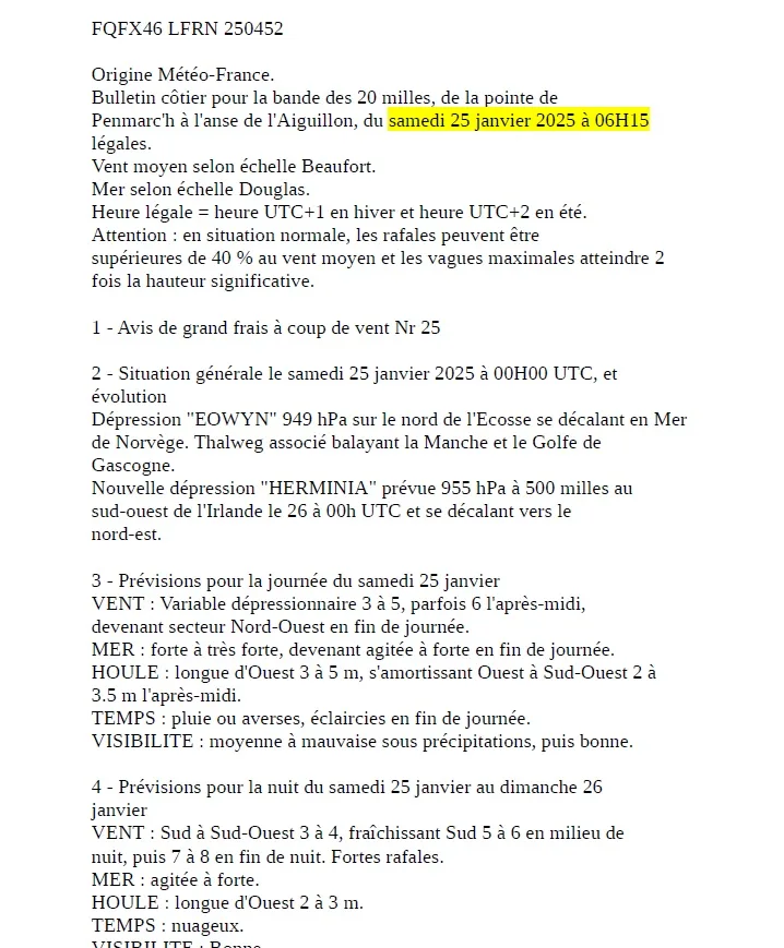 Archive bulletin côte BMS