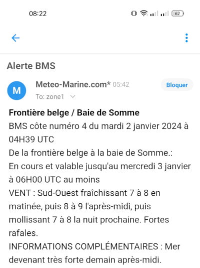 Exemple email Alerte Tempête