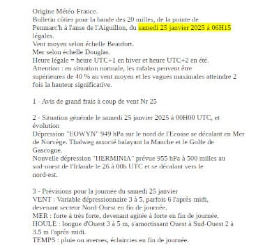 Archives bulletins météo marine